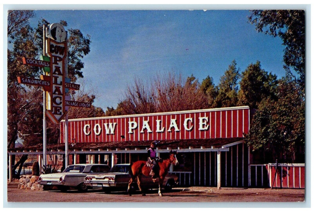 Cow Palace On The Old Kinsley Ranch Tucson Nogales Arizona AZ, Cars Postcard