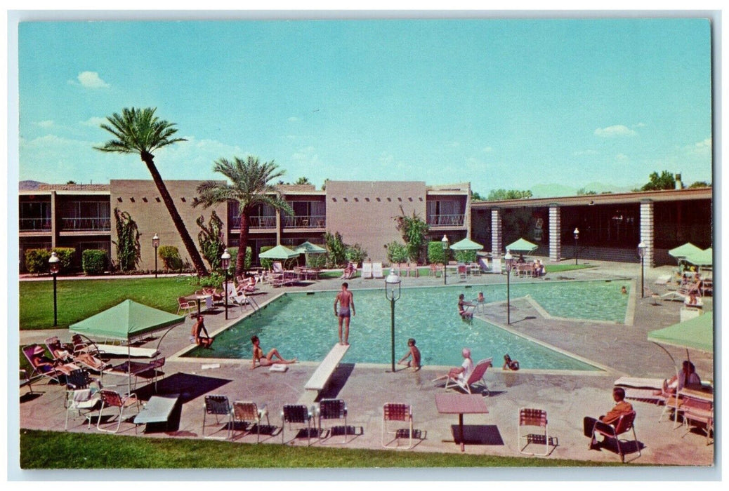 c1950's Ramada's Scottsdale Inn Motel Pool Scene Scottsdale Arizona AZ Postcard