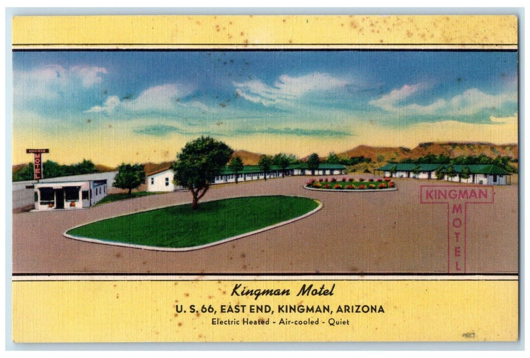 c1940's View Of Kingsman Motel Kingman Arizona AZ Posted Vintage Postcard