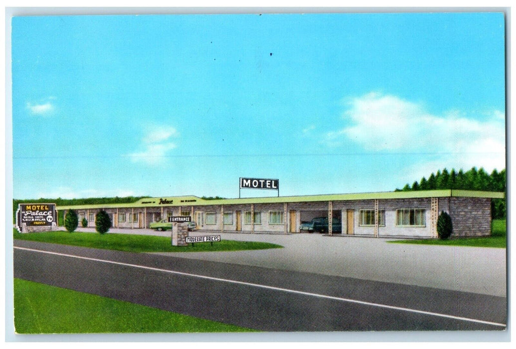 c1960's Palace Motel Car Roadside Entrance Noel Missouri MO Vintage Postcard