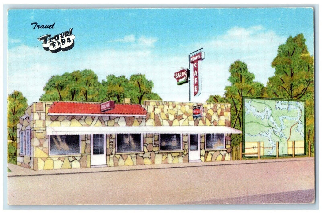 c1950's Adam's Cafe Barbq Roadside Camdenton Missouri MO Vintage Postcard