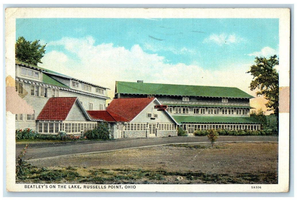 1949 Roadside View Beatley Lake Russells Point Ohio OH Vintage Antique Postcard