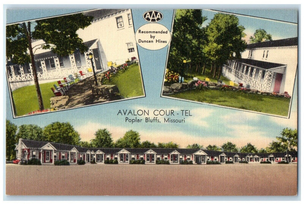 c1940's Avalon Court Tel Poplar Bluffs Missouri MO Multiview Vintage Postcard