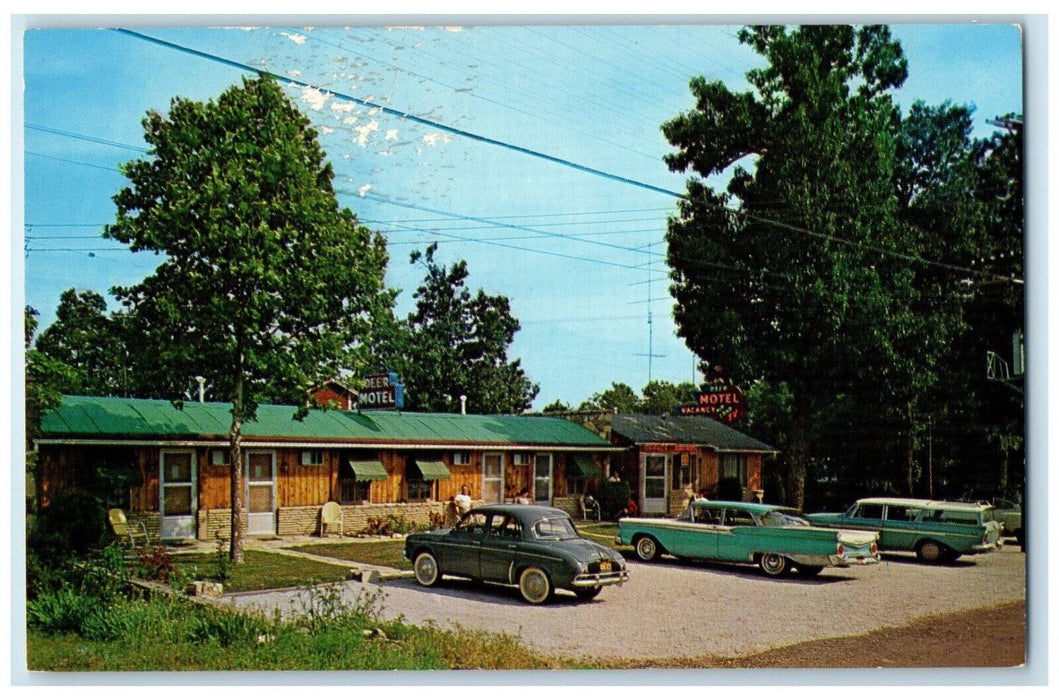 c1960's The Deer Motel Cars Roadside Lake Ozark Maine ME Vintage Postcard