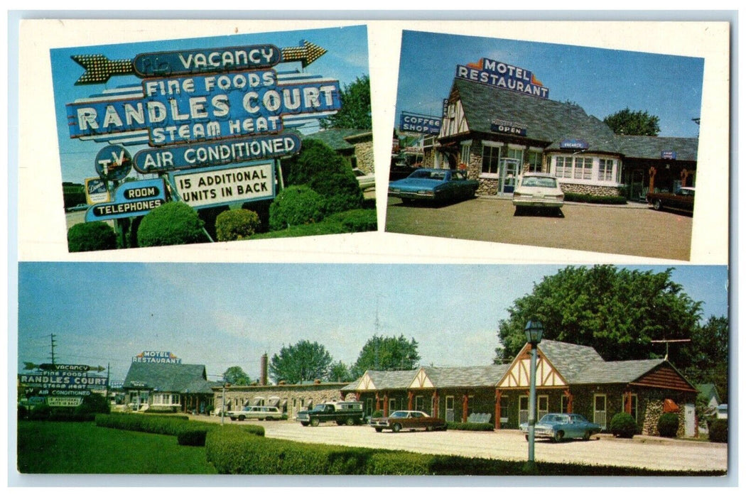 c1960's Randles Court Motel Restaurant Eldon Missouri MO Multiview Postcard