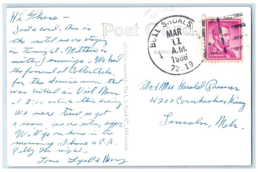 1966 Mar-Mar Resort Motel Tackle Shop View Bull Shoals AR RPPC Photo Postcard