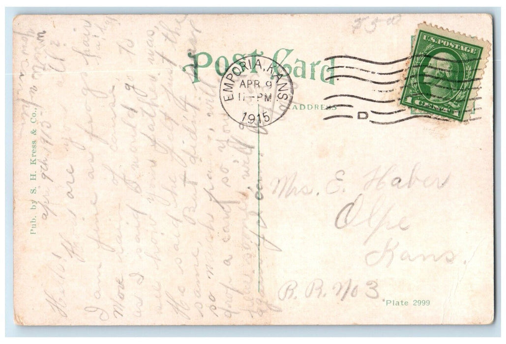 1915 Physical Training Building Kansas State Normal Emporia Kansas KS Postcard
