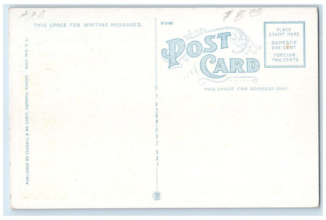 c1920 Aerial View Athletic Field State Normal School Emporia Kansas KS Postcard