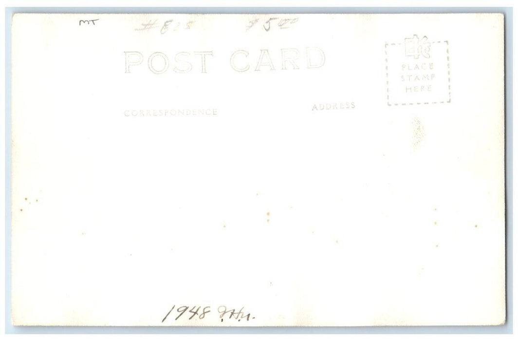 1948 Lake McDonald Hotel Lobby Interior Taxidermy View MT RPPC Photo Postcard