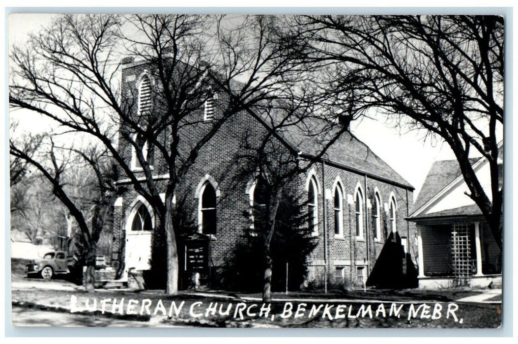 c1930's Lutheran Church Building View Benkelman Nebraska NE RPPC Photo Postcard