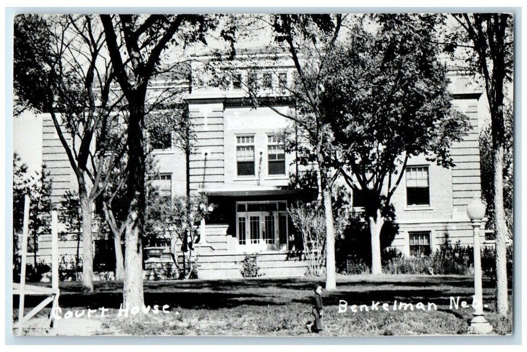 c1950's Court House Building View Benkelman Nebraska NE RPPC Photo Postcard