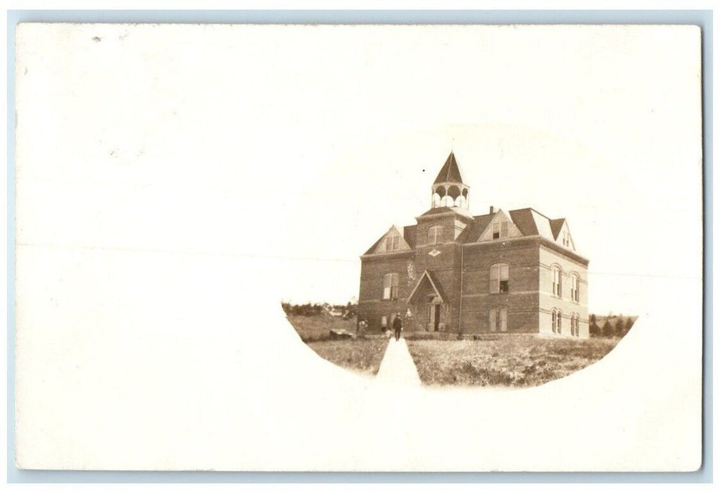 1910 School Academy Building View Chadron Nebraska NE RPPC Photo Postcard