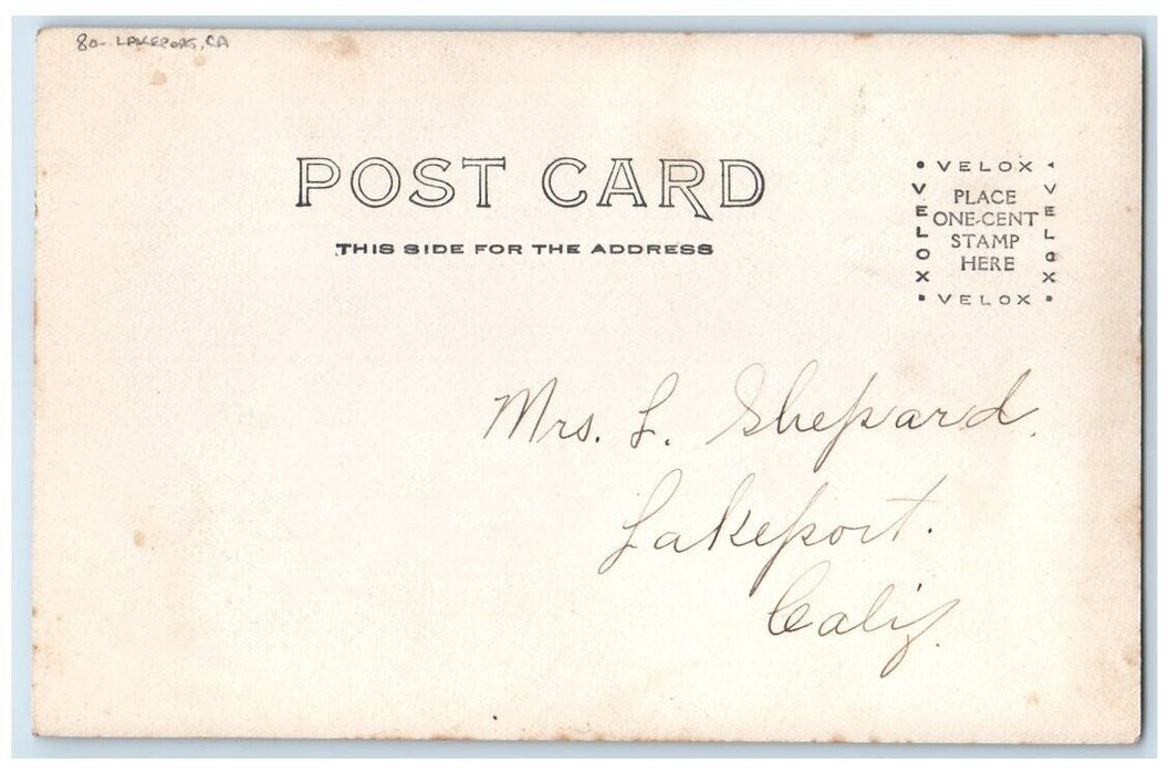 c1903 Mountain Ranch Horse View Lakeport California CA RPPC Photo Postcard