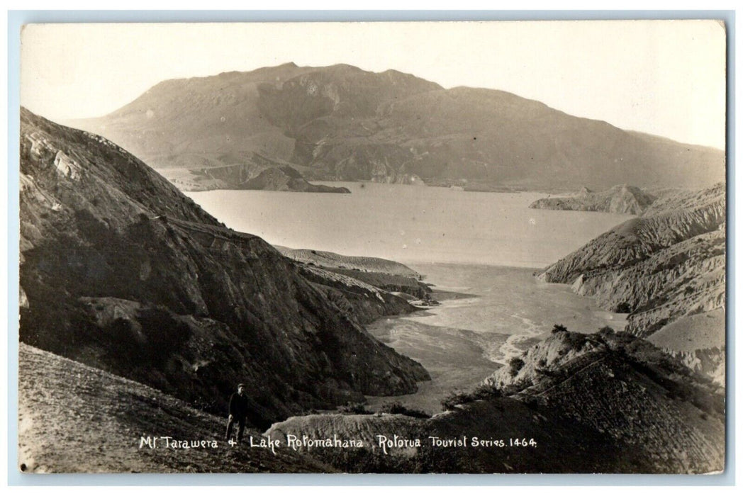 Mt. Tarawera Lake Rotomahana Rotorua Tourist New Zealand RPPC Photo Postcard