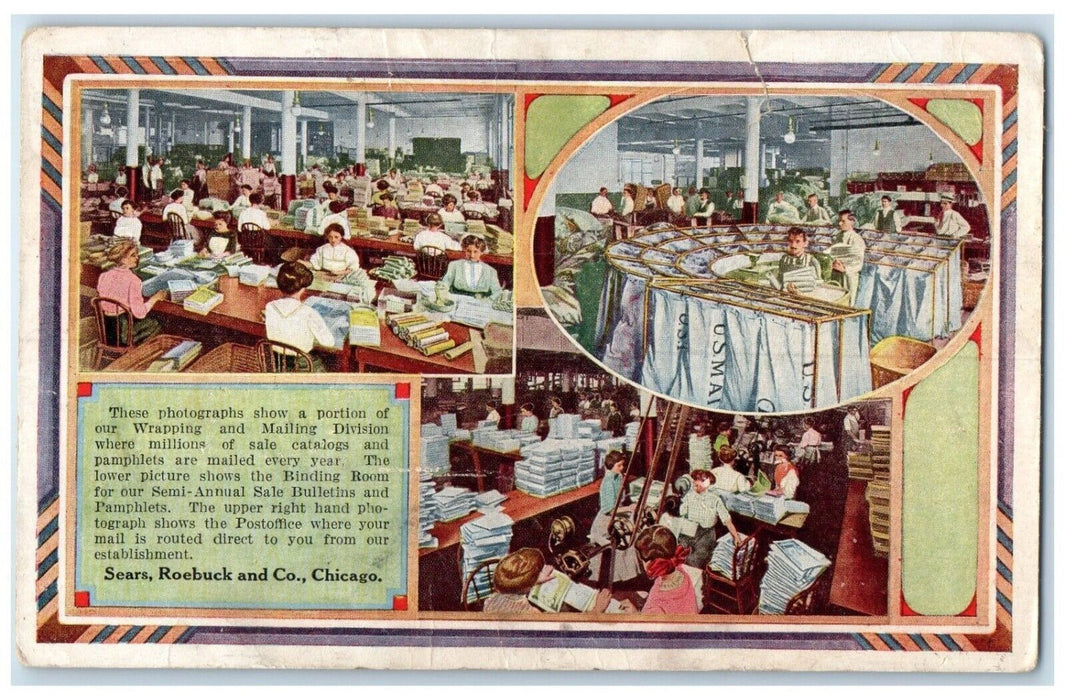 Sears Roebuck And Co. Wrapping Mailing Chicago Illinois IL Advertising Postcard