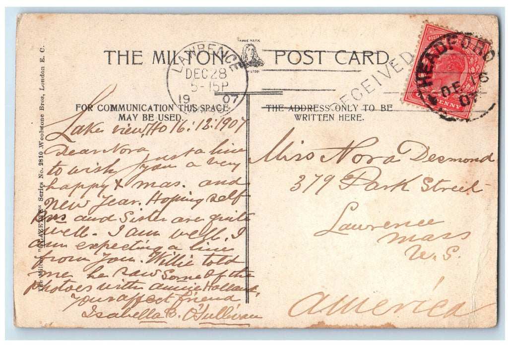 1907 Salthill & Promenade Galway Ireland Posted Antique The Milton Postcard