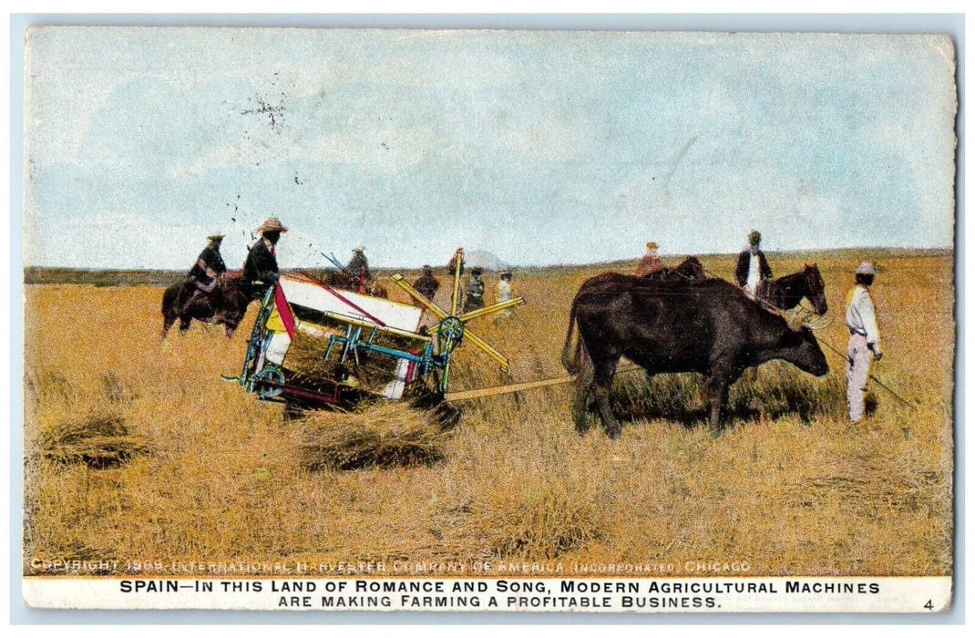 1910 Modern Agricultural Machines Hay Field Kirwin Kansas KS Antique Postcard