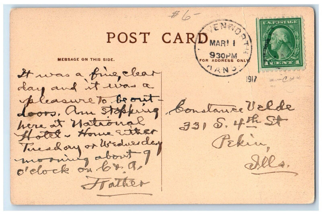 1917 Exterior Building National Military Home Kansas KS Hancock Library Postcard