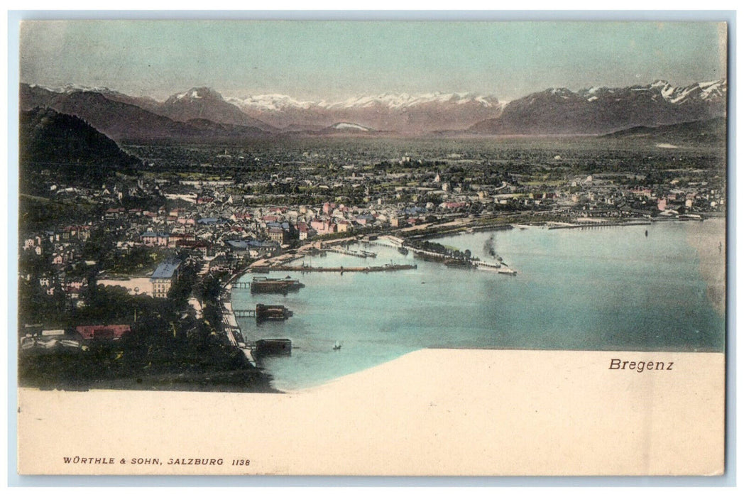 c1905 General View Houses Boat Landing Bregenz Austria Antique Unposted Postcard