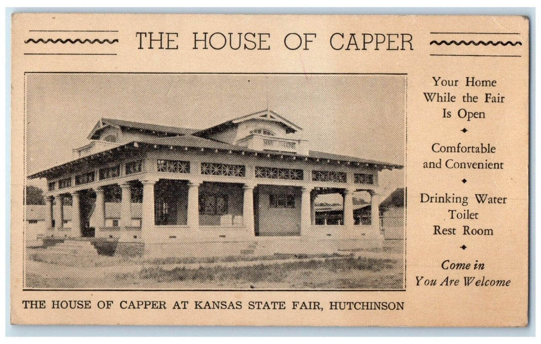 c1920 House Capper Kansas State Fair Hutchinson Kansas Vintage Antique Postcard