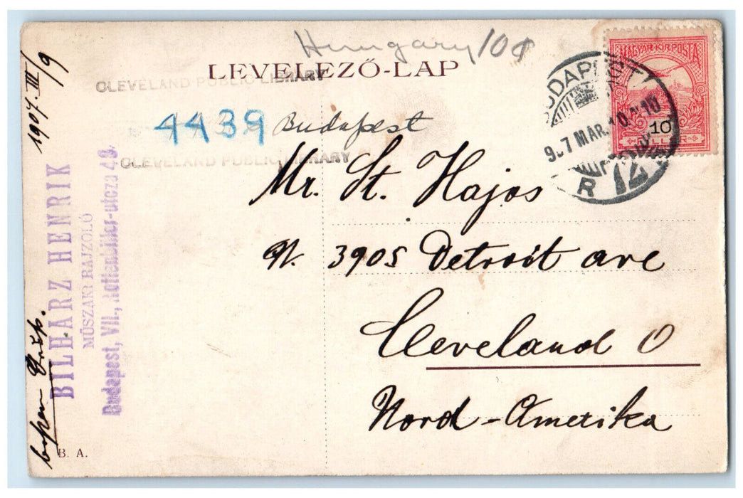1907 Muzeum-Korut Museum-Ring Budapest Hungary Posted Antique Postcard