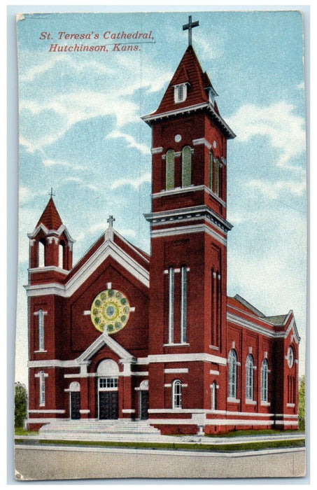 c1910 St. Teresa's Cathedral Church Chapel Exterior Hutchinson Kansas Postcard