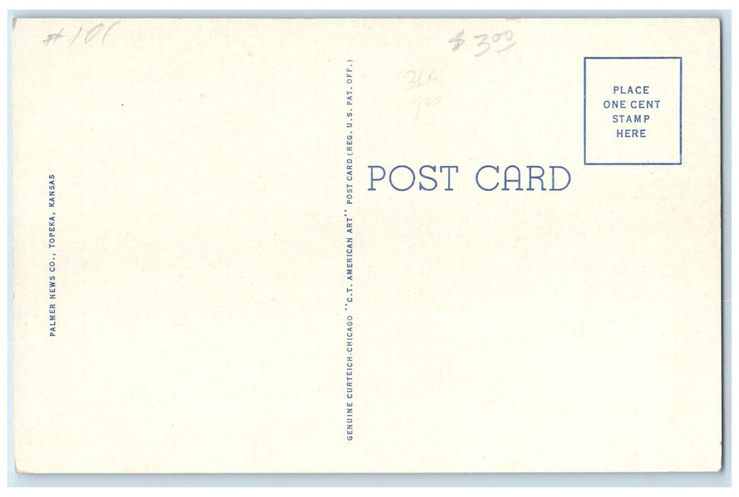c1940 Stadium Emporia Teachers College Exterior Bleacher Emporia Kansas Postcard