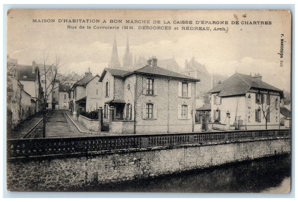 1937 House of Bon Marche Of The Caisse D'Epargne Chartres France Postcard