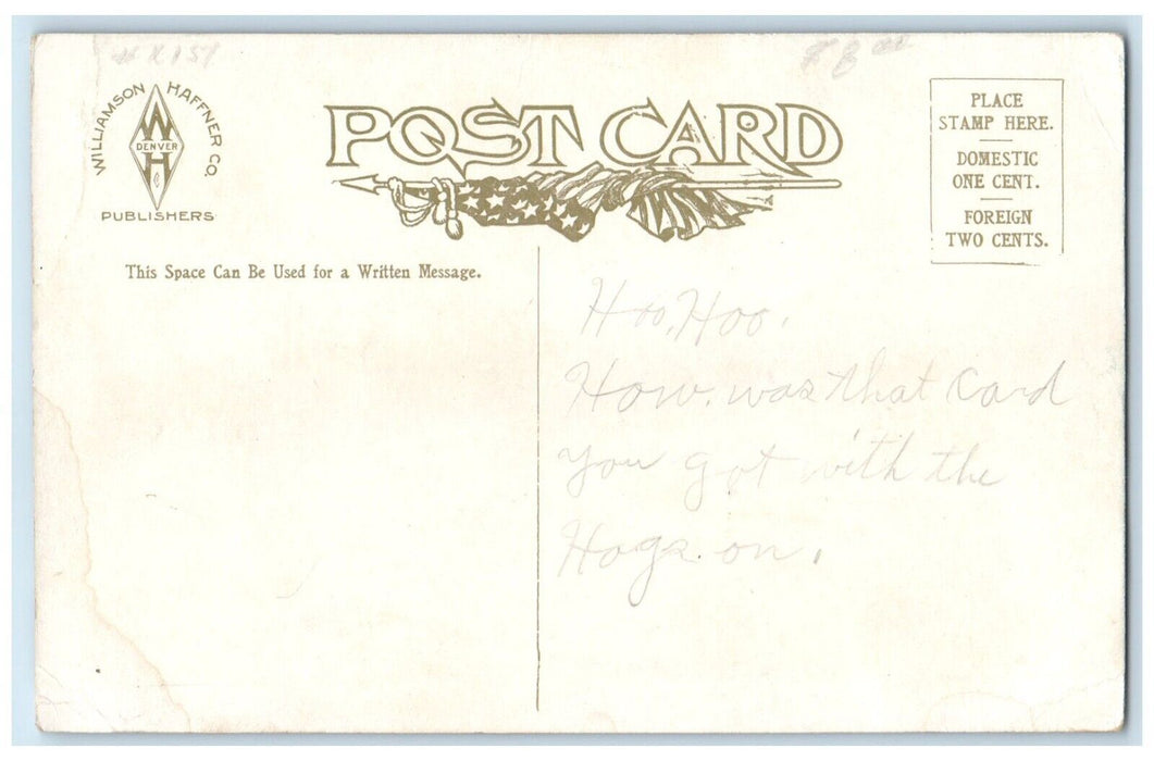 1910 Largest Oil Well Struck Lighting Caney Kansas Williamson Hafferner Postcard