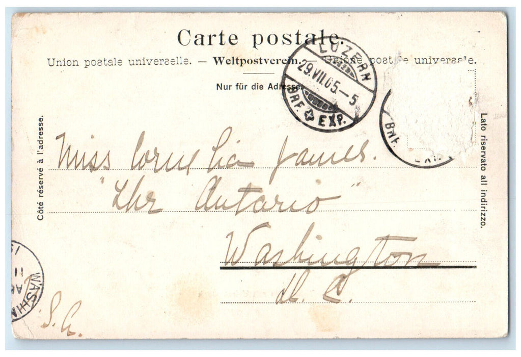 1905 Tellsplatte With Urirotstock Switzerland Posted Antique Postcard