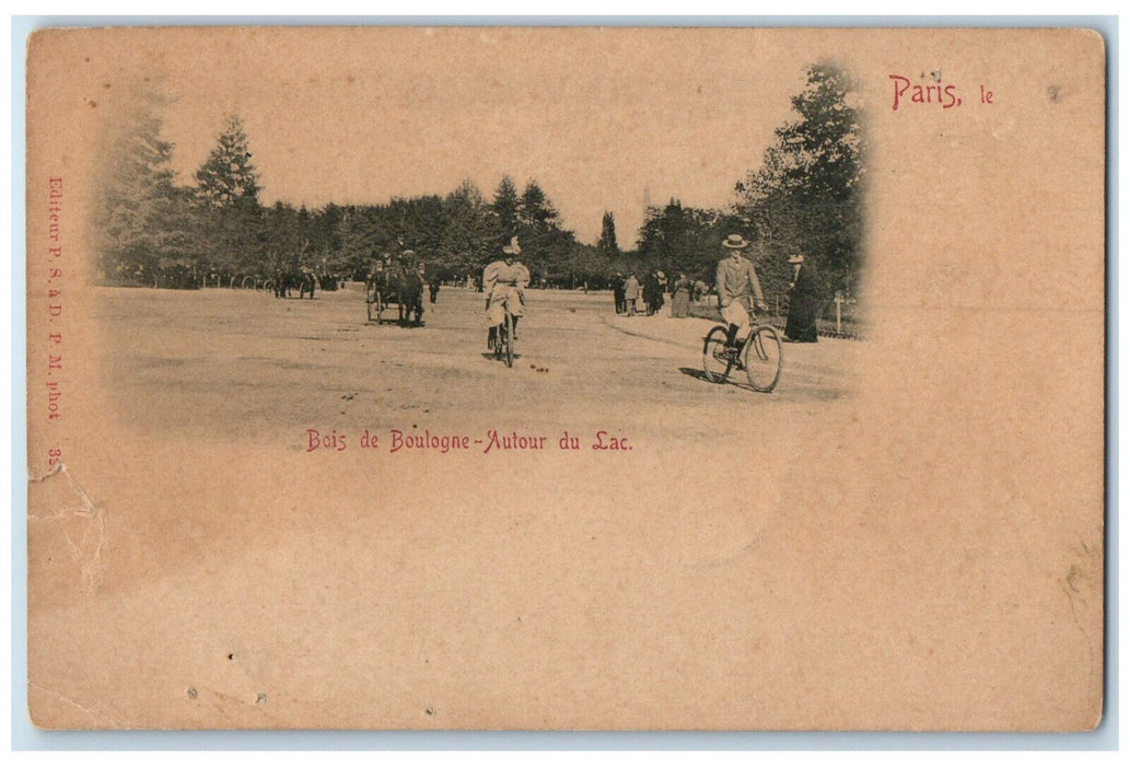 c1905 Bois De Boulogne Autour Du Lac Paris France Antique Unposted Postcard