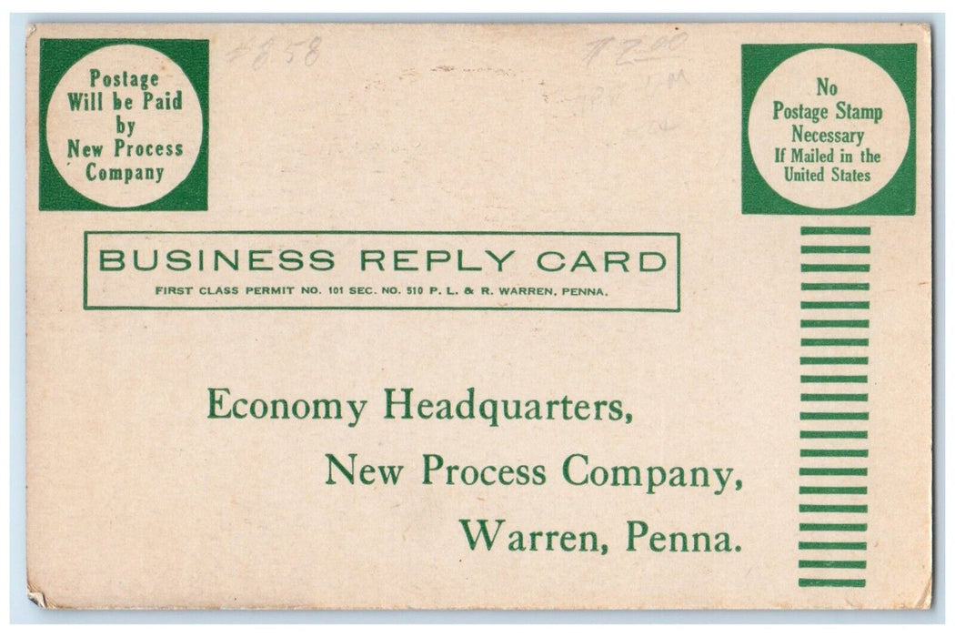 Nylon Seamed Slips Economy Headquarters New Process Co. Advertising Postcard
