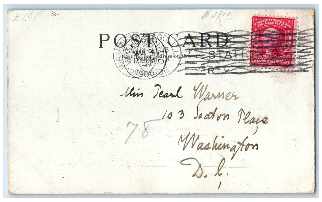 1906 Kimball Baby Grand Pianist Washington DC Chicago IL Posted Antique Postcard