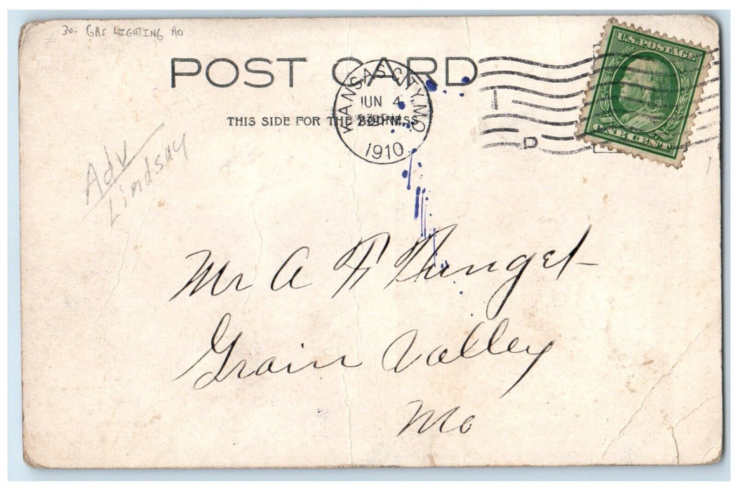 1910 The Lindsay Girl Mirror Gas Lightning Advertising Kansas City MO Postcard