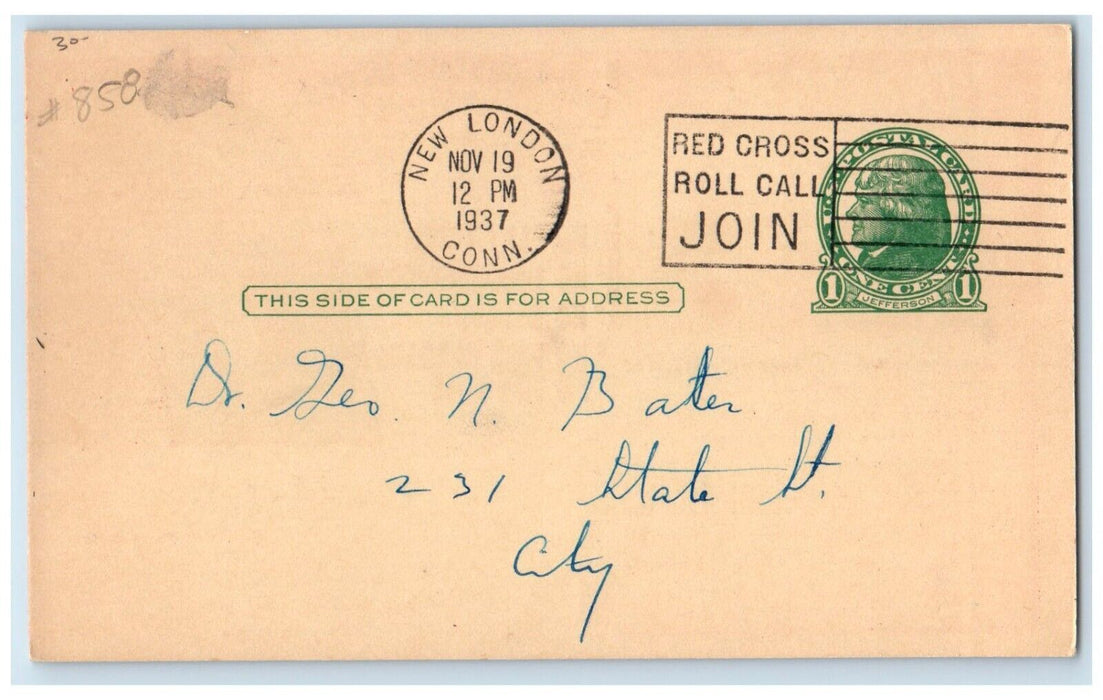 1937 Goodrich Seal O Matic Silverstone Stores New London CT Advertising Postcard