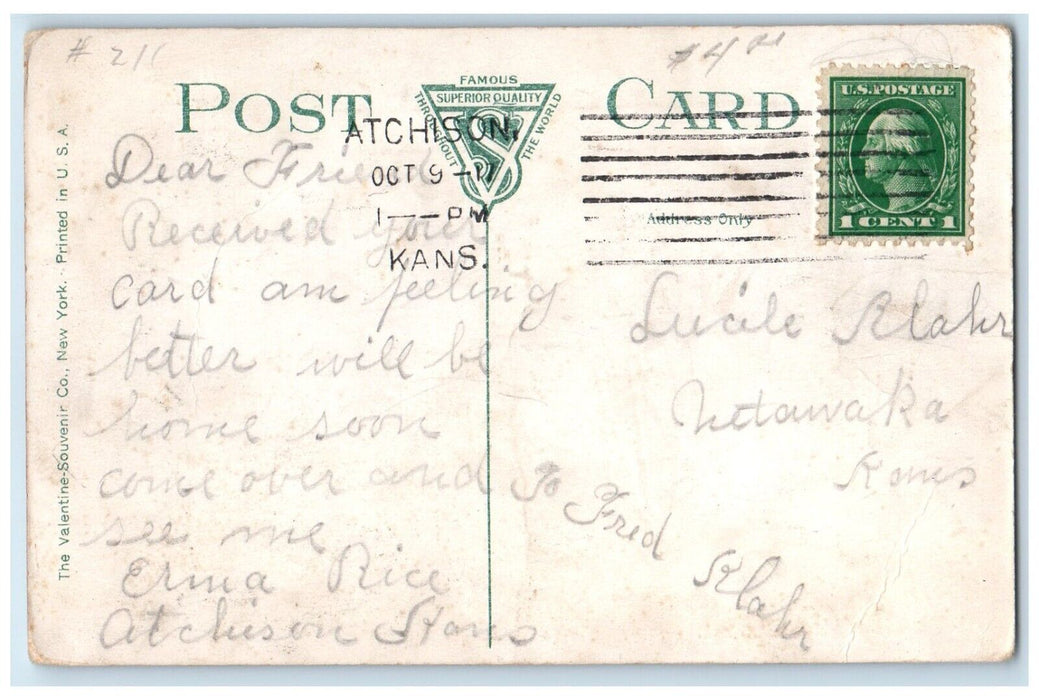 c1910 Exterior View Atchison Hospital Building Atchison Kansas Antique Postcard