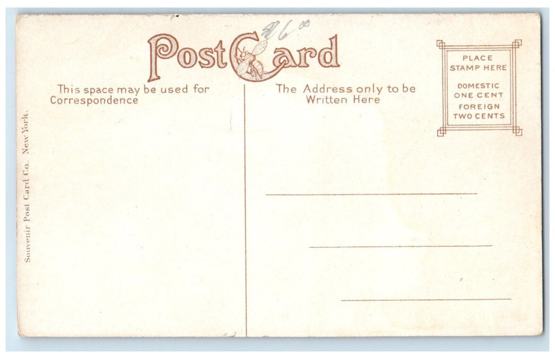 1910 Busy Day Buildings Streetcar Commercial Street Atchison Abilene KS Postcard