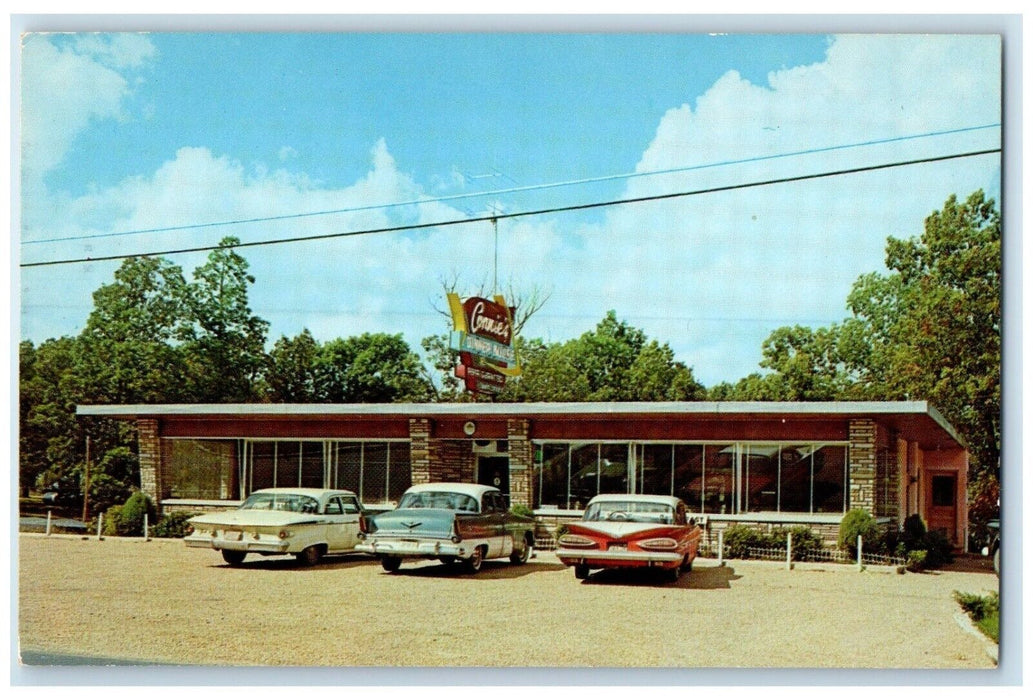 c1960's Connie's Dinner House Banquet Room Restaurant Cars Camdenton MO Postcard