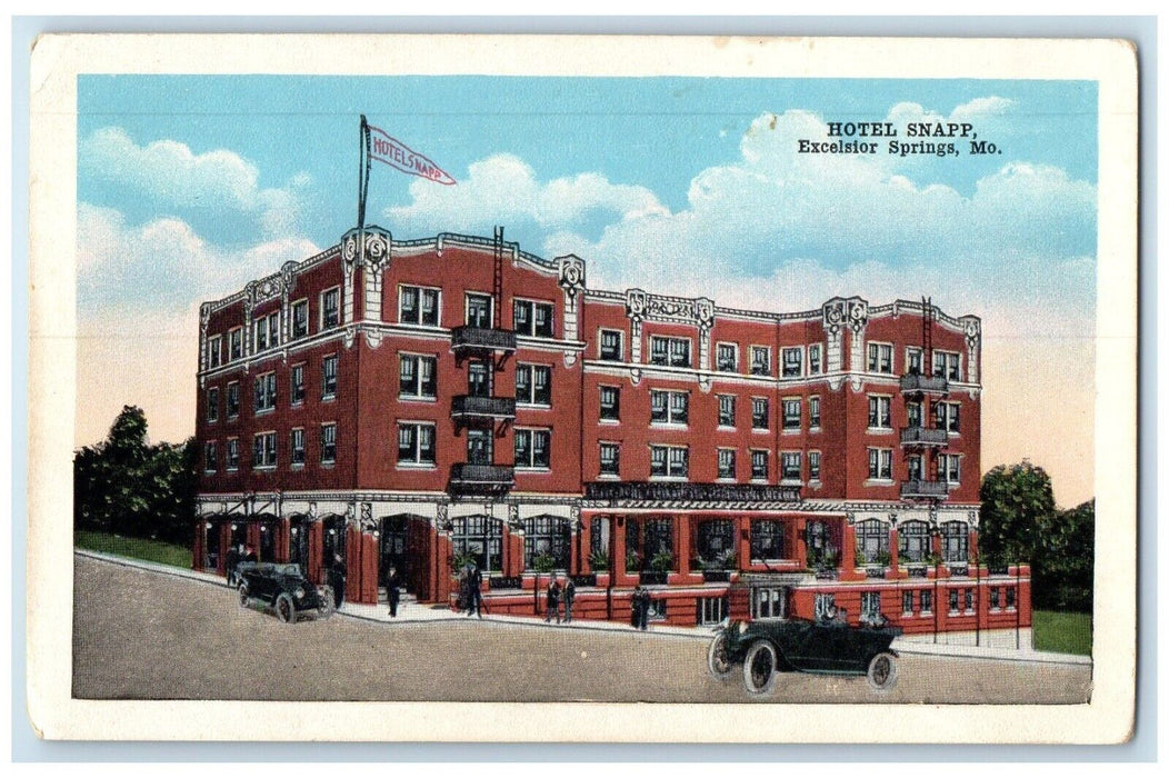 c1910's Hotel Snapp Building Cars Excelsior Springs Missouri MO Antique Postcard