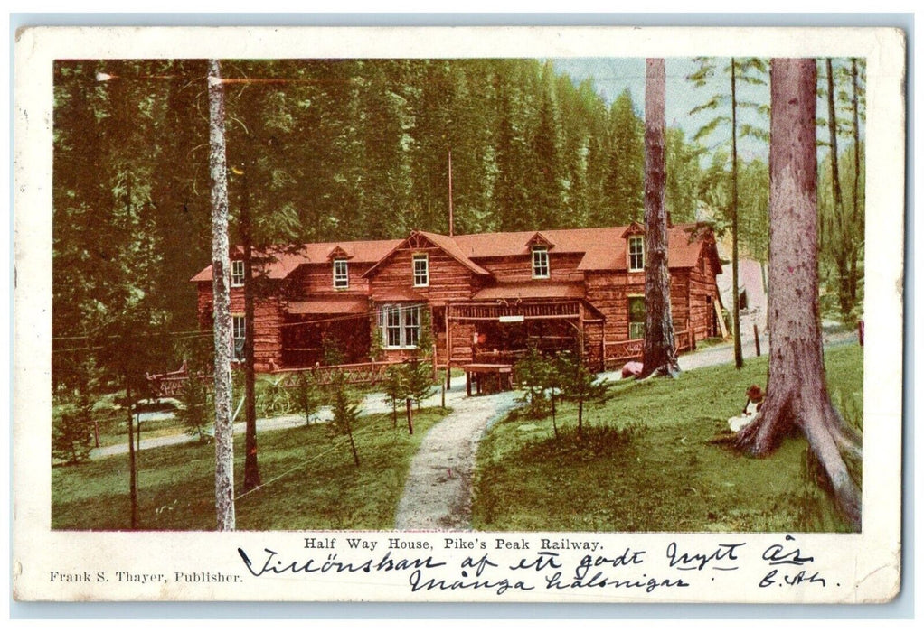 1906 Scenic View Half Way House Pikes Peak Railway Colorado CO Posted Postcard