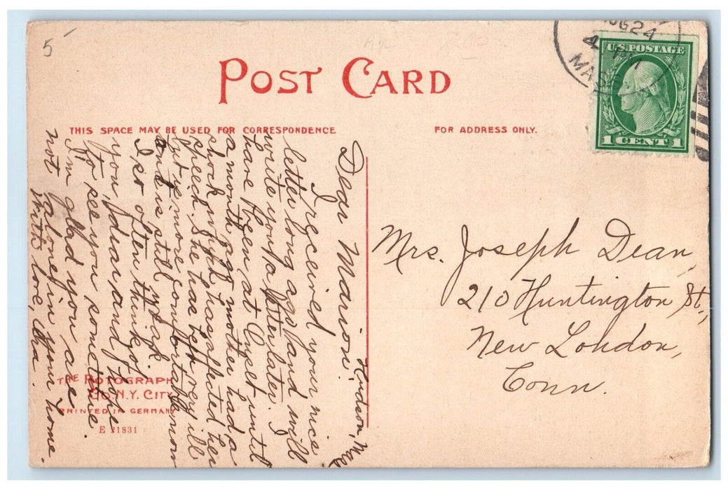 c1907 Woods Square Hudson, Massachusetts MA Antique Posted Postcard