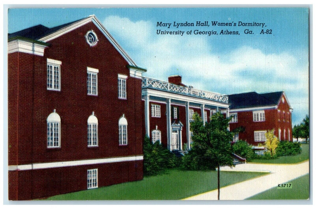 Mary Lyndon Hall Women's Dormitory University Of Georgia Athens GA Postcard