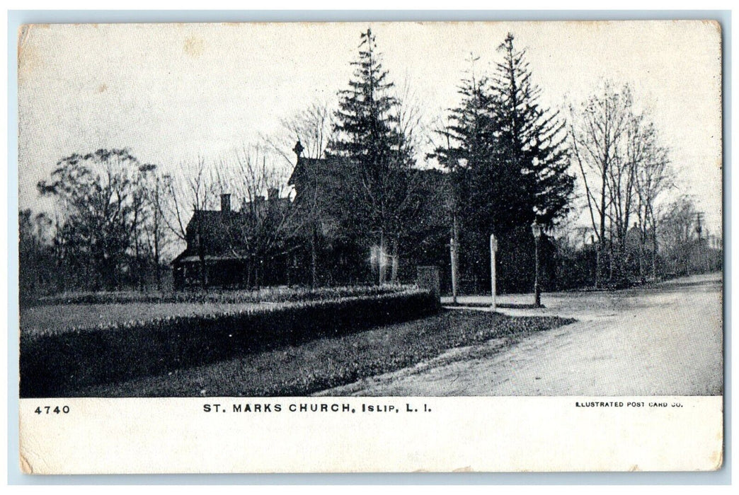 c1906 St. Marks Church Islip Long Island New York NY Dirt Road Unposted Postcard