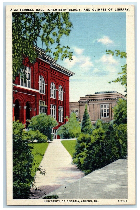 c1930's Terrell Hall Chemistry Bldg. University Of Georgia Athens GA Postcard