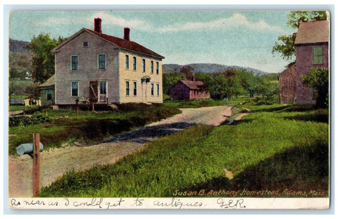 1909 Susan Anthony Homestead Street Adams Massachusetts Vintage Antique Postcard