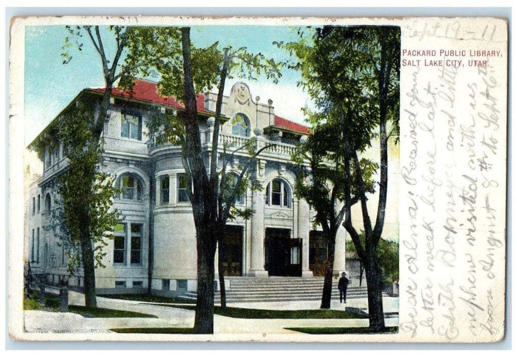 c1910 Packard Public Library Building Salt Lake City Colorado CO Posted Postcard