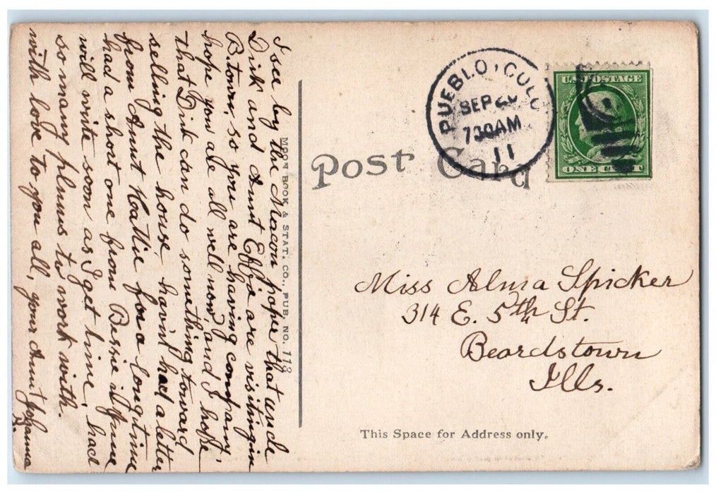c1910 Packard Public Library Building Salt Lake City Colorado CO Posted Postcard