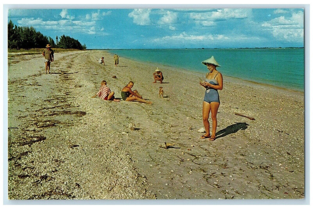 c1960's Sanibel And Captiva Islands Florida FL, Beach Bathing View Postcard