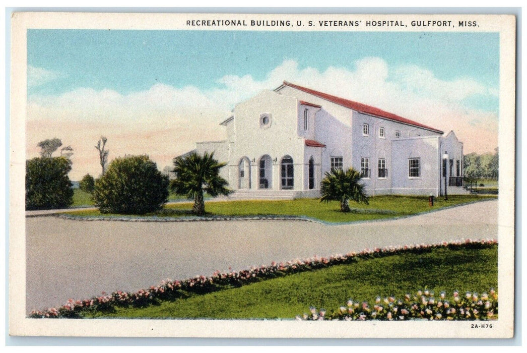c1920 Recreational Building US Veterans Hospital Gulfport Mississippi Postcard