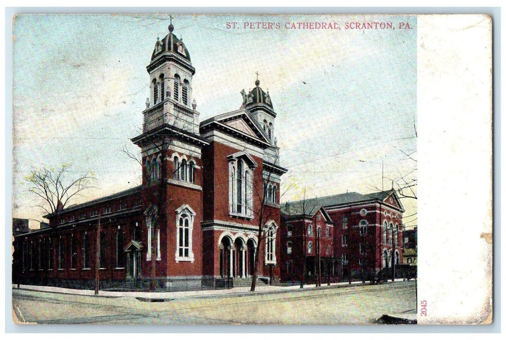 1908 St. Peter's Cathedral Church Chapel Exterior Scranton Pennsylvania Postcard